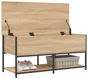 sonoma tölgy színű szerelt fa tárolópad 102x42x46 cm