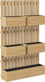 Outsunny Fali Virágágyás 5 Kivehető Masszív Fa Futónövény Tárolóval, Nem Szőtt Anyag, 60 x 16 x 100 cm | Aosom