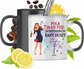 Mágikus Bögre Poli Fekete Matt Nyomtatott Fotóval 330ml