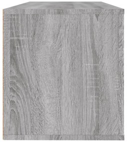 szürke sonoma színű szerelt fa fali cipősszekrény 100x35x38 cm