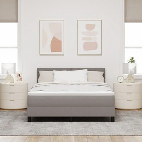 Boxspringágy Matrac &amp; LED Taupe 140x200 cm Szövet