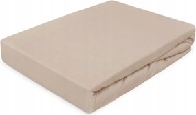 Gumis jersey lepedő 200x220 Bézs bézs 150gr/m2 Vastag lengyel