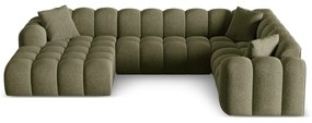 Zöld zsenília sarokkanapé (jobb oldali-U alakú) Treno – Cosmopolitan Design