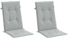 2 db világosszürke szövet magas háttámlájú székpárna 120x50x5cm