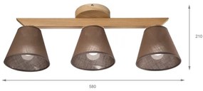 Brilagi - LED  Felületre szerelhető csillár  ANTHONY 3xE14/40W/230V tölgy/barna