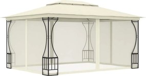 vidaXL krémszínű pavilon hálóval 300 x 400 x 265 cm