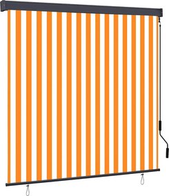 vidaXL Roletta Fehér és Narancssárga 180 x 250 cm Szövet és Alumínium