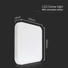 LED fürdőszobai mennyezeti lámpa szenzorral LED/18W/230V IP44 4000K 29x29 cm+ DO