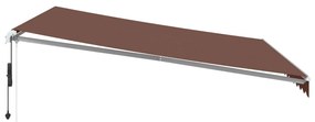 barna automata kihúzható LED-es napellenző 400x350 cm