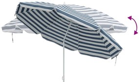 Strandernyő Aluminium Tartóval Kék és Fehér 300 cm
