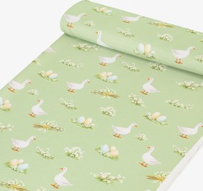 Goldea húsvéti teflon szövet terítőknek - libák és húsvéti tojások 160 cm