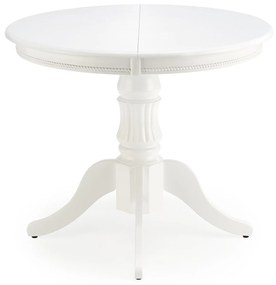 Asztal Houston 809Fehér, 75x90x90cm, Hosszabbíthatóság, Közepes sűrűségű farostlemez, Természetes fa furnér, Fa