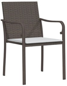 5 részes polyrattan és acél kerti étkezőgarnitúra párnával