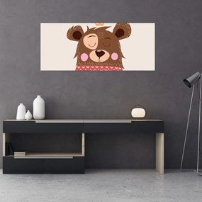 Kép - Teddy maci piros sállal (120x50 cm)