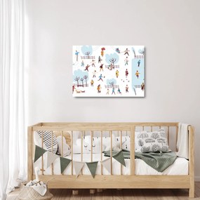 Üveg kép - Boldog telet (70x50 cm)