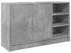 betonszürke szerelt fa mosdószekrény 90 x 29 x 55 cm
