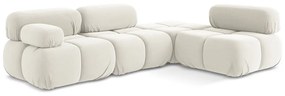 Fehér bársony moduláris sarokkanapé (jobb oldali) Lokua – Makamii