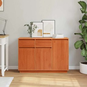 Széf fiókkal Viaszbarna 110 x 34 x 75 cm Tömör fenyőfa
