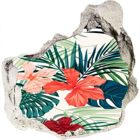 3d lyuk fal dekoráció Trópusi virágok nd-p-83704413