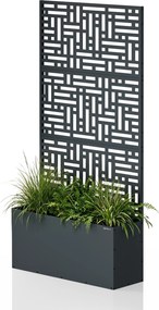 Fém kerti pergola virágládával 3in1, antracit, 900x1800x300 mm: ROSE