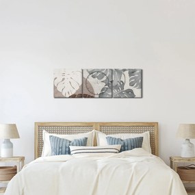 Kép - Design levelekkel (órával) (90x30 cm)