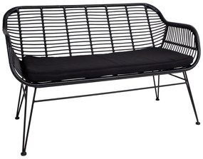 Trieste fekete műrattan kerti kanapé - House Nordic