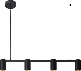 Mennyezeti Lámpa Függő Túlnyúlás 4x GU10 Fekete Arany Maribel Sanico Goldlux