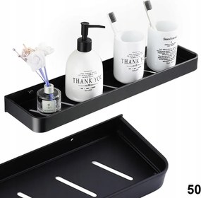 Fürdőszobai Polc Fali Loft 50 CM Fekete konyhai folyadékokhoz samponokhoz acél