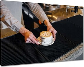 Vászonkép 100x70 Barista kávé tálalás