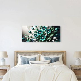 Kép - 3D türkiz virágok (120x50 cm)