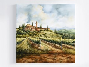 Vászonkép Canvas Tájkép Kilátás Olaszország Toszkána Szőlő Város 40x40