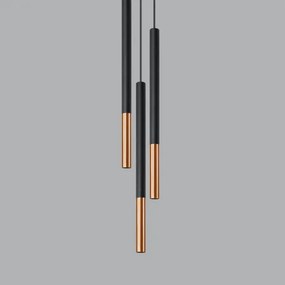 Csillár zsinóron MOSAIC 3xG9/12W/230V fekete/réz