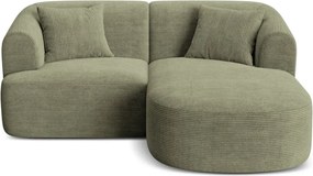 Zöld kordbársony sarokkanapé (jobb oldali-heverő résszel) Campi – Cosmopolitan Design