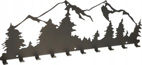 Fém Fali Ruhaakasztó Felső Kép 10 Akasztóval Fekete 60 CM