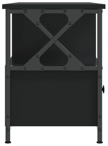 fekete szerelt fa és vas TV-szekrény 102 x 33 x 45 cm