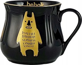 Bebok Gold Porcelán Fekete,Nagy Bögre/ Szolka|500ml|Gólyák