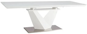 Asztal Alaras III fehér / fehér lakkozott 160(220)X90