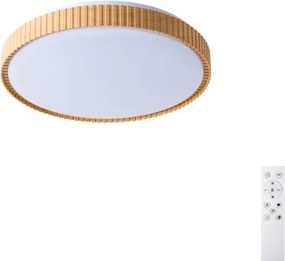 Brilagi-LED Fényerőszabályozható mennyezeti lámpa CORVO LED/72W/230V 3000-6000K fa dekor átm. 50 cm + távirányító