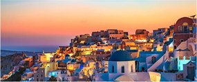 Kép - Santorini alkonyatkor (120x50 cm)