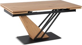 Stół REX Rozkładany 160-220 cm MDF Dąb/Czarny