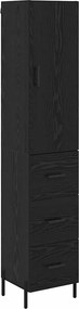 vidaXL Magasfiú fiókkal Fekete tölgy 34,5 x 34 x 180 cm Faanyag