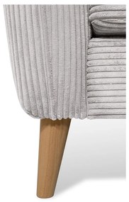 Világosszürke kordbársony sarokkanapé (jobb oldali) Paris – Scandic