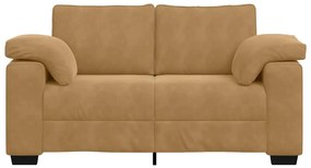 barna bársony loveseat kanapé 120 cm