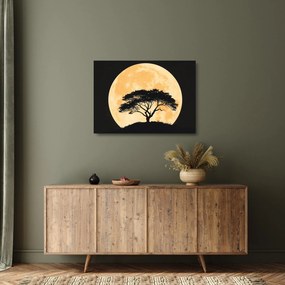 Üveg kép – Fa arany teliholdban II. (70x50 cm)