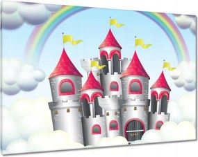 Vászonkép 100x70 Mesés kastély szivárvánnyal
