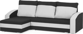 KING Kinyitható sarokkanapé Fekete/fehér