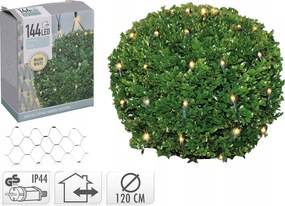 Karácsonyi világító gömb, átmérő: 1,2 m, 144 Led, meleg fehér, hálózat