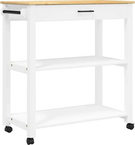 vidaXL MONZA tömör fenyőfa konyhai kocsi 84 x 40 x 88,5 cm