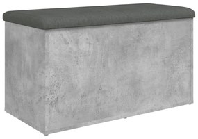 betonszürke szerelt fa tárolópad 82 x 42 x 45 cm