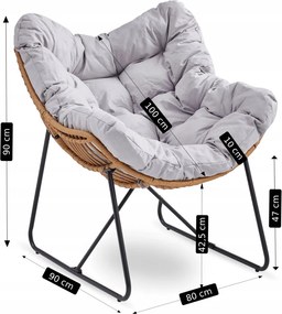 Pihenőfotel szürke színben FIN